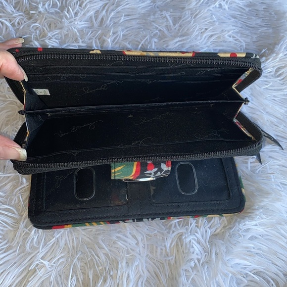 Retired Vera Bradley handbag & zip around wallet multi colors blues floral print - Picture 4 of 15